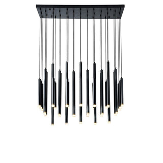 Gold and Black Long Tubes LED Chandelier Light-GraffitiWallArt