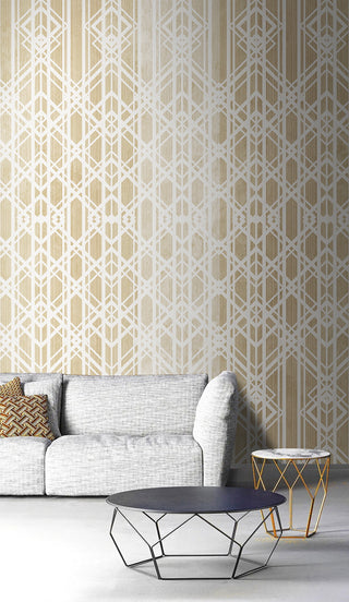 Gold Geometric Elegance Wallpaper Mural-GraffitiWallArt