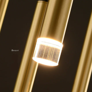 Gold Tubes LED Minimalistic Chandelier - Electroplated-GraffitiWallArt