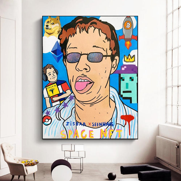 Graffiti Art Man Pop Space NFT Wall Art-GraffitiWallArt