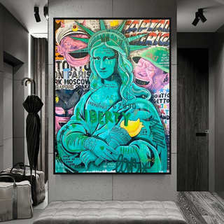 Graffiti Art Sculpture Statue Of Liberty Canvas Wall Art-GraffitiWallArt