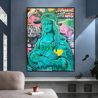 Graffiti Art Sculpture Statue Of Liberty Canvas Wall Art-GraffitiWallArt