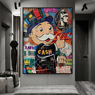 Graffiti Artwork Monopoly Rich Man Canvas Wall Art-GraffitiWallArt