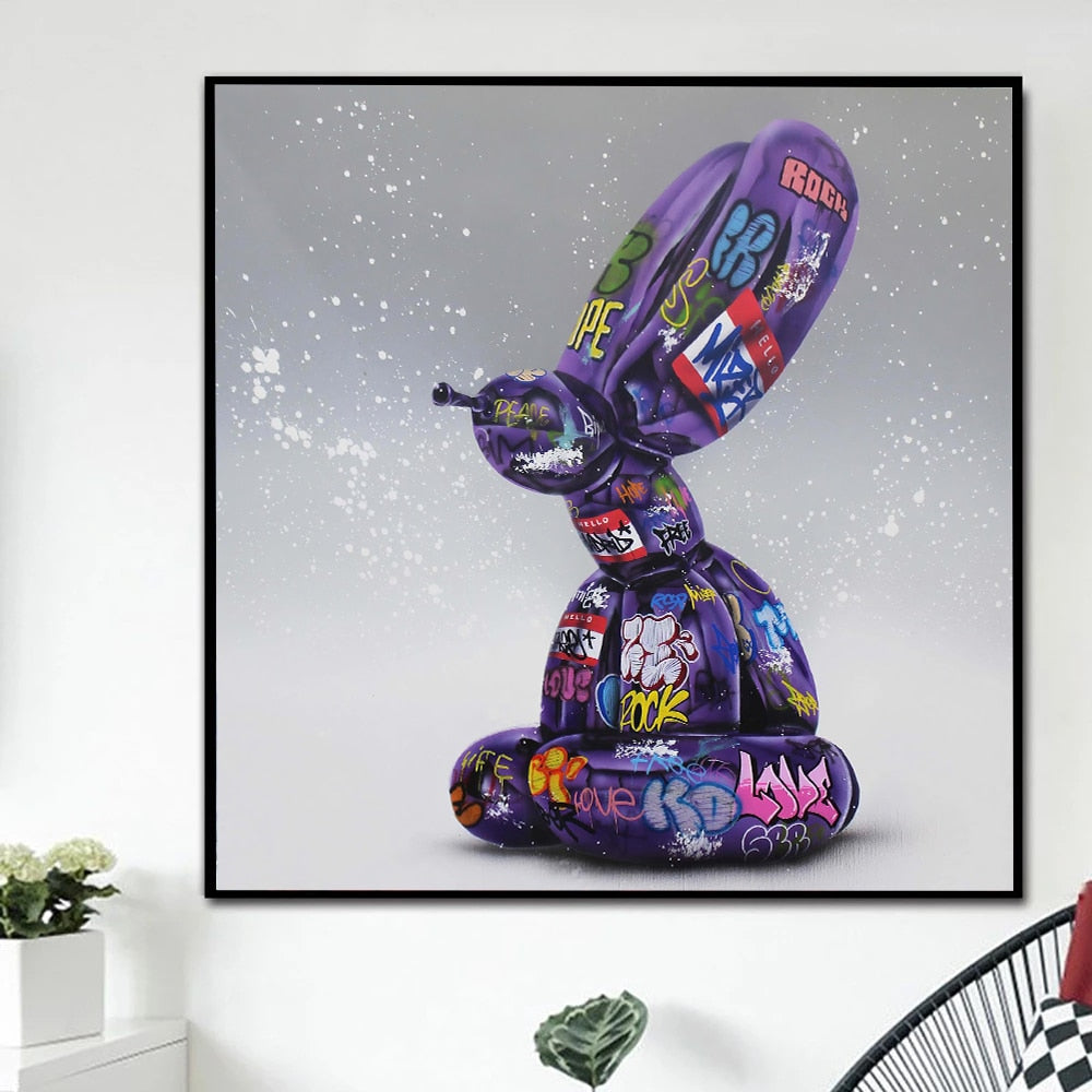 Graffiti Balloon Dog Canvas Paintings Wall Art Picture Decorative Posters Prints Modern Home Living Room Decor Cuadros-GraffitiWallArt