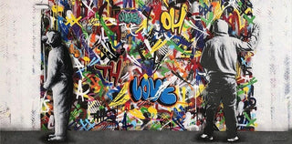 Graffiti Banksy Paintings on The Wall Canvas Wall Art-GraffitiWallArt