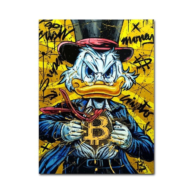 Graffiti Disney Scrooge Mcduck Canvas Painting Poster-GraffitiWallArt