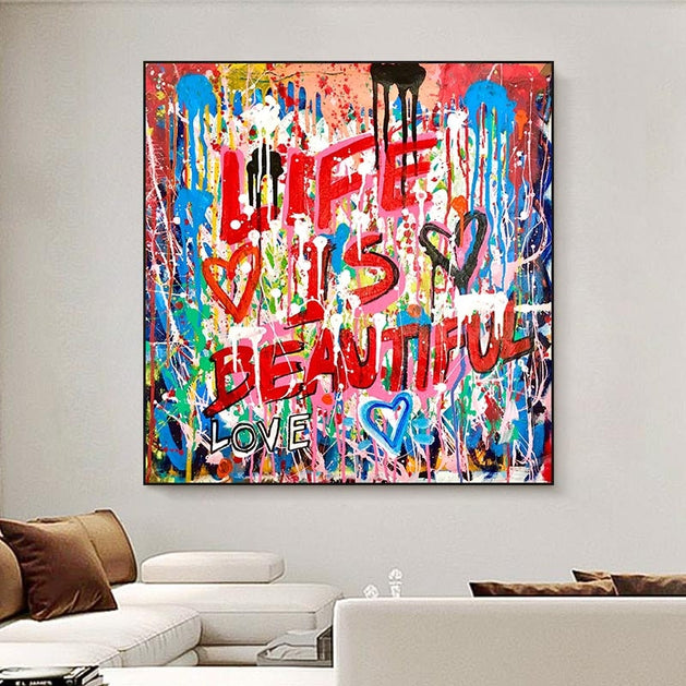 Graffiti Follow Your Dreams Canvas Wall Art-GraffitiWallArt