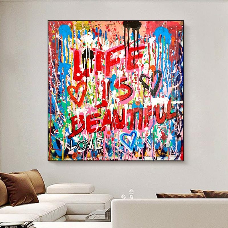 Graffiti Follow Your Dreams Canvas Wall Art-GraffitiWallArt