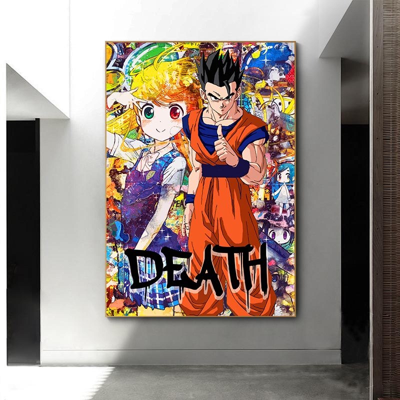 Graffiti Japanese Anime Canvas Wall Art-GraffitiWallArt