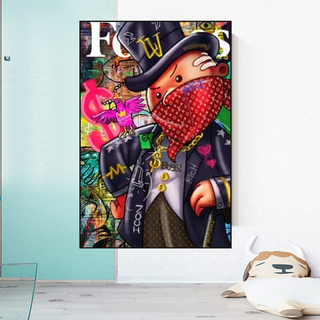 Graffiti Monopoly Rich Man Canvas Wall Art-GraffitiWallArt