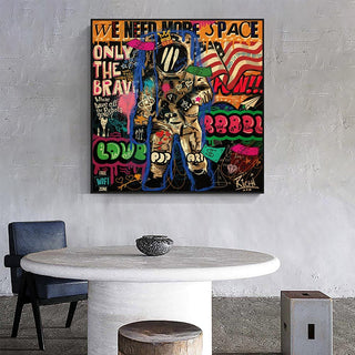 Graffiti Wall Art Lovers Kiss Canvas Wall Art-GraffitiWallArt