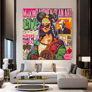 Graffiti Wall Art Lovers Kiss Canvas Wall Art-GraffitiWallArt