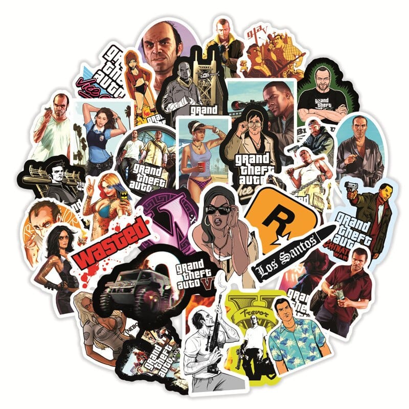 Grand Theft Auto GTA Stickers: Official Game Merchandise-GraffitiWallArt