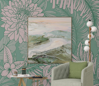 Green Blossom Flowers Wallpaper Murals - Stunning Wall Decor-GraffitiWallArt