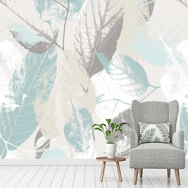 Green Shade Leaves Wallpaper for Home Wall Decor-GraffitiWallArt