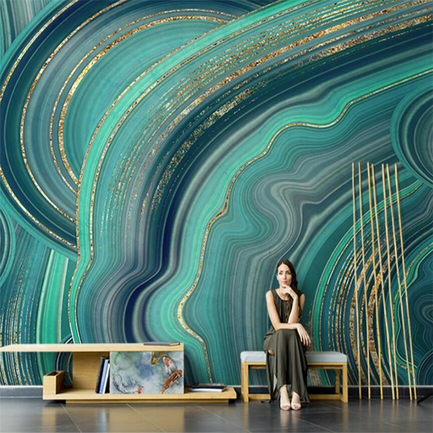 Green Stone Design Theme: Marble Wallpaper Mural-GraffitiWallArt