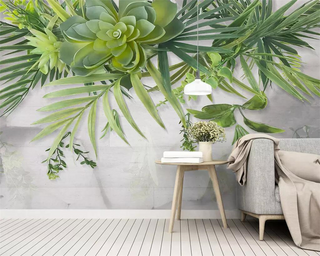 Greenery Wallpaper Mural: Effortless Nature-Inspired Beauty-GraffitiWallArt