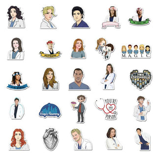 Grey Anatomy TV Series Stickers Pack - Famous Waterproof Bundle-GraffitiWallArt