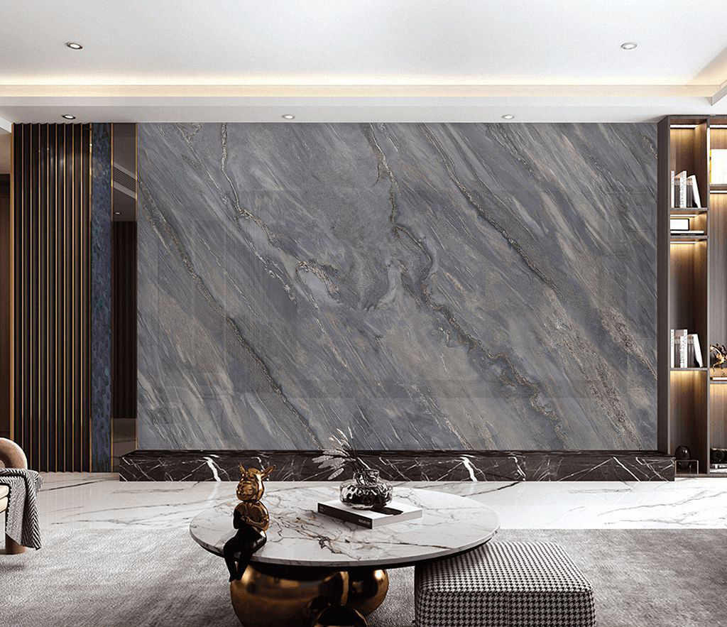 Grey Fog Stone Design - Marble Wallpaper Murals-GraffitiWallArt