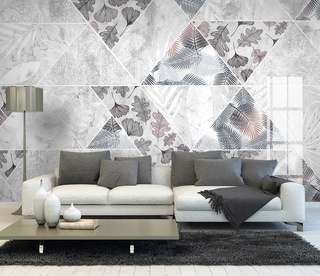 Grey Geometric Pattern Wallpaper Murals-GraffitiWallArt