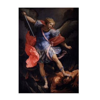 Guido Reni: The Archangel Michael Defeating Satan Canvas Wall Art-GraffitiWallArt