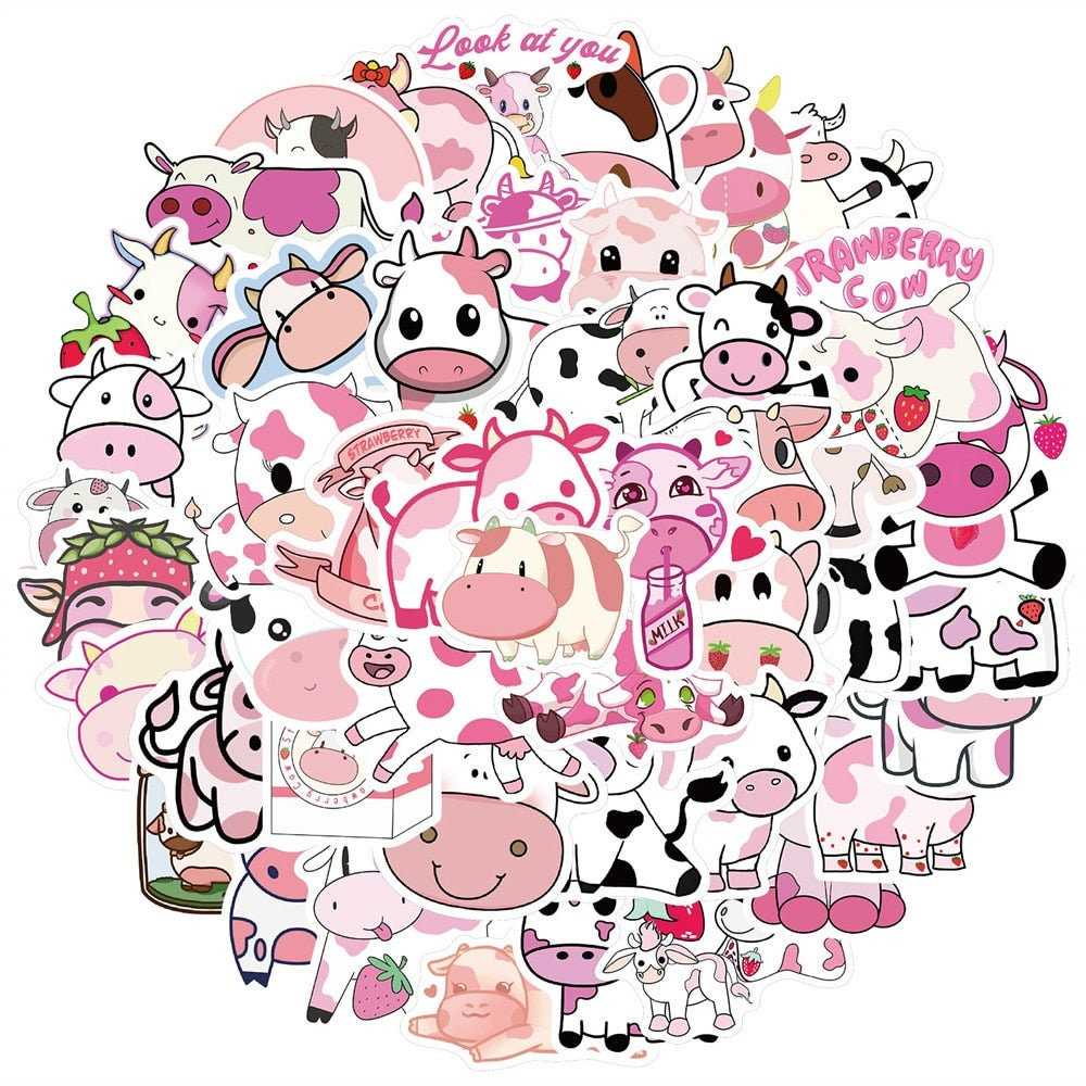 Halloween Sticker Set - Pink Cow Graffiti Design-GraffitiWallArt