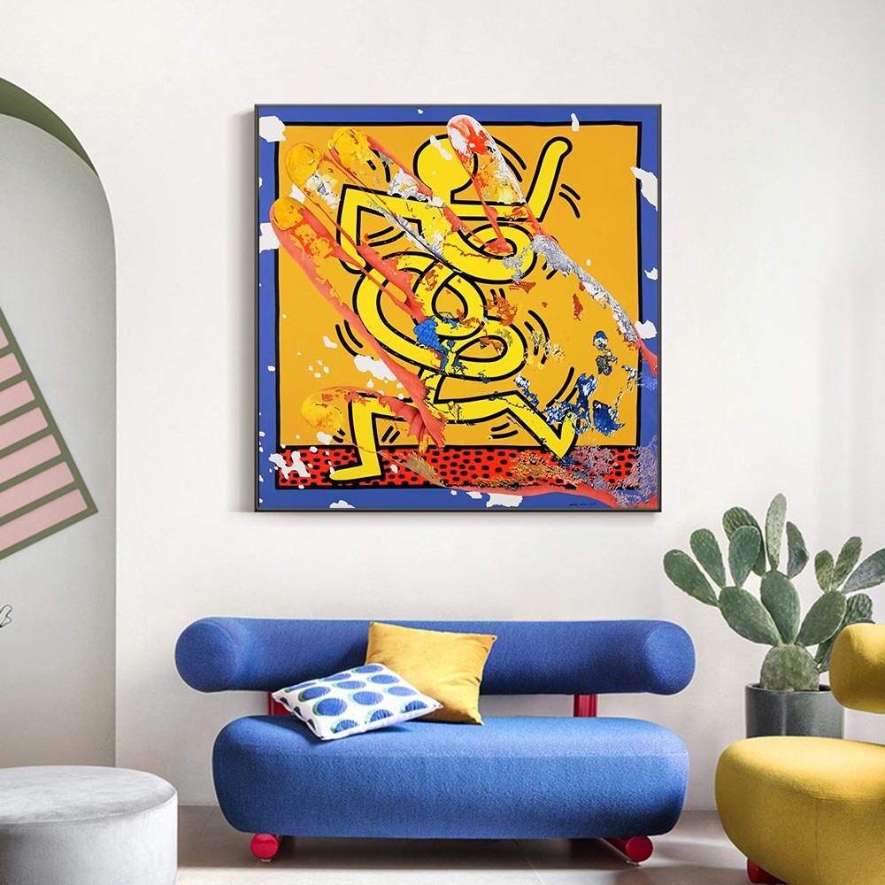 Haring Pop Art Keith Canvas Wall Art-GraffitiWallArt