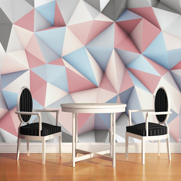 Harmonic Fusion: Geometric Shapes Wallpaper-GraffitiWallArt