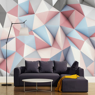 Harmonic Fusion: Geometric Shapes Wallpaper-GraffitiWallArt