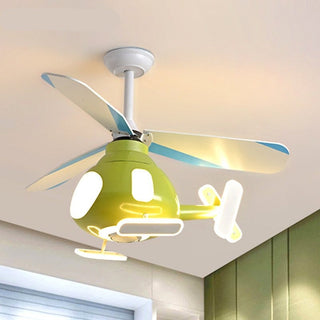 Helicopter Ceiling Light and Fan for Kids Room-GraffitiWallArt