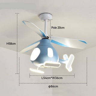 Helicopter Ceiling Light and Fan for Kids Room-GraffitiWallArt