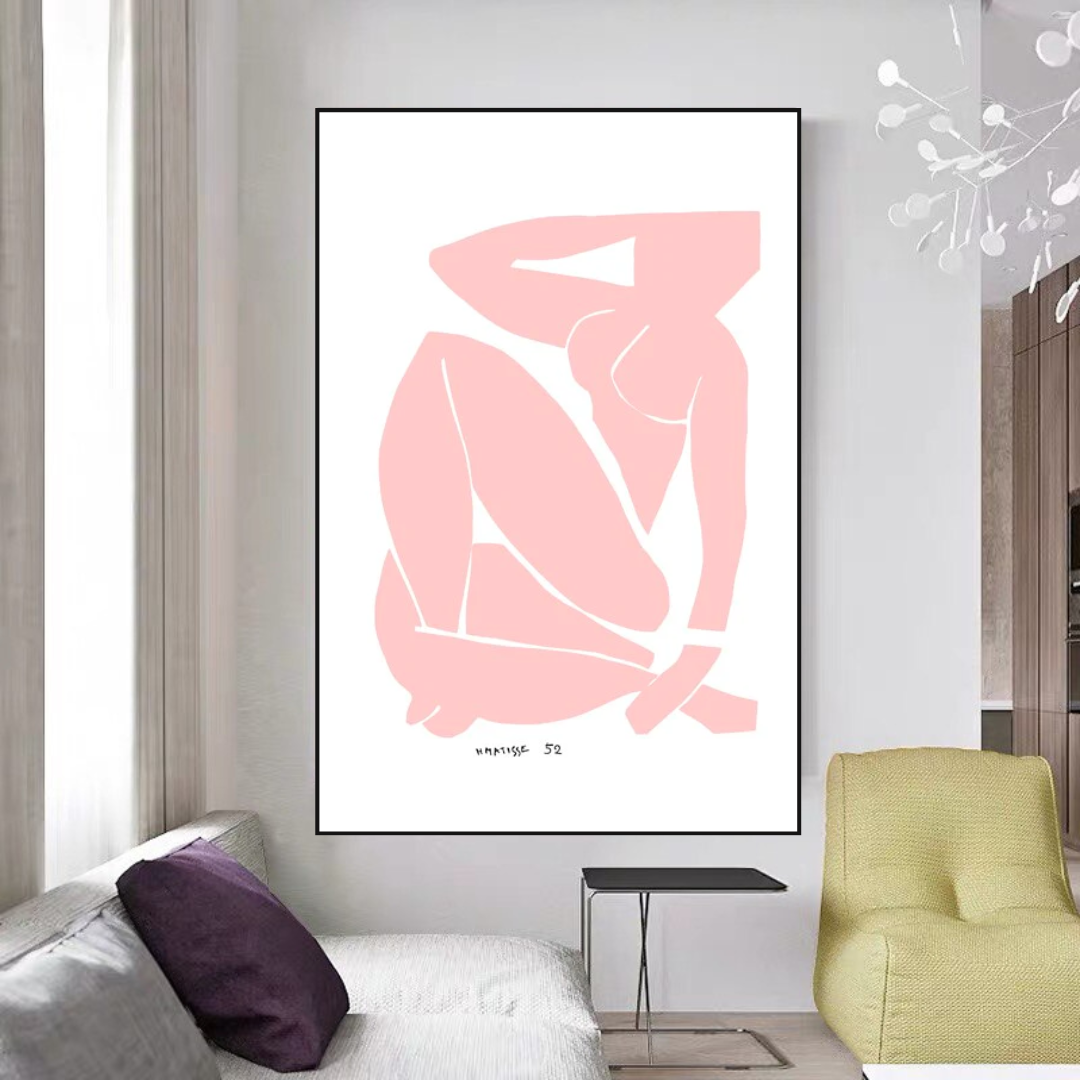 Henri Matisse Abstract Pink Exhibition Canvas Wall Art-GraffitiWallArt