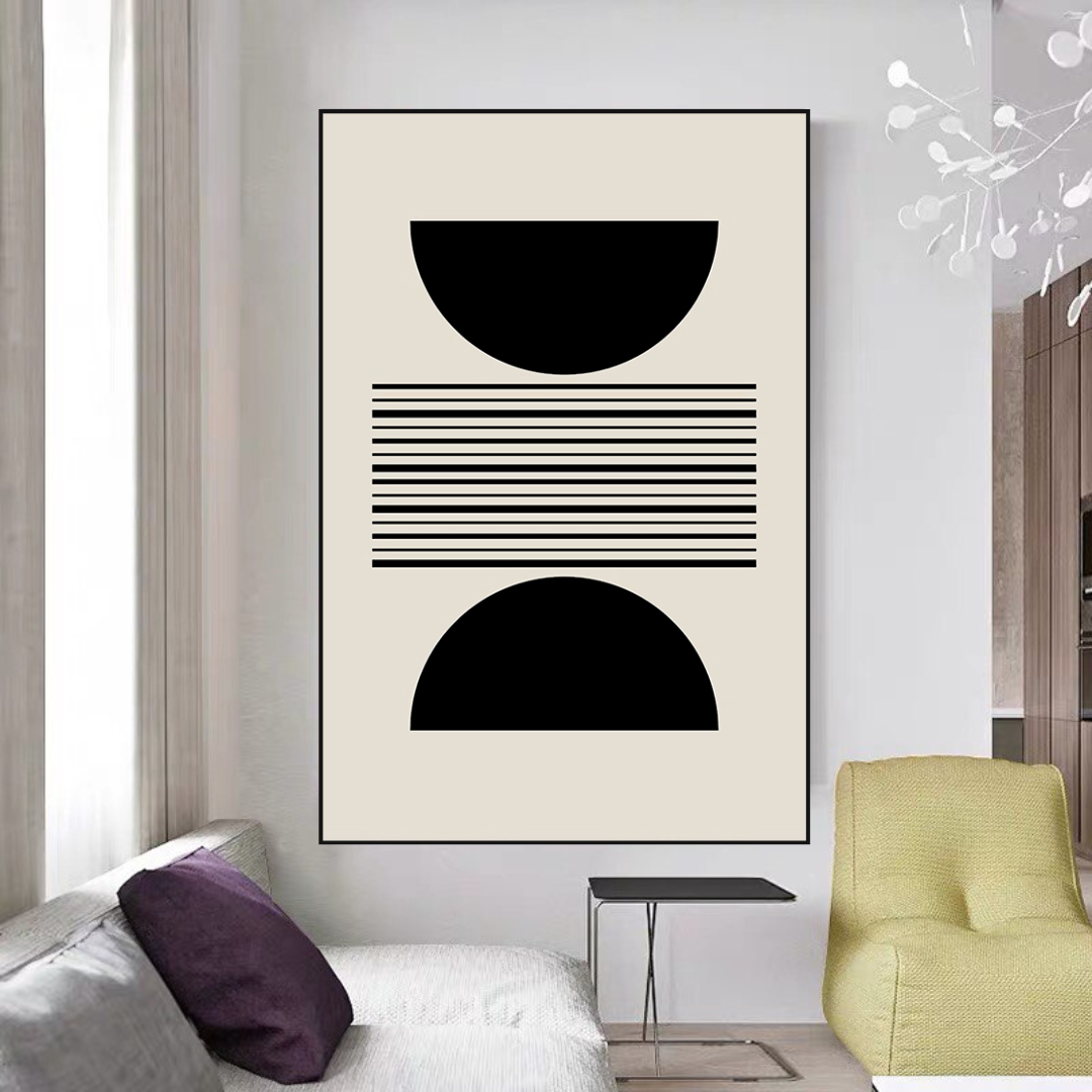 Henri Matisse Body Line Leaf Boho Black Beige Canvas Wall Art-GraffitiWallArt