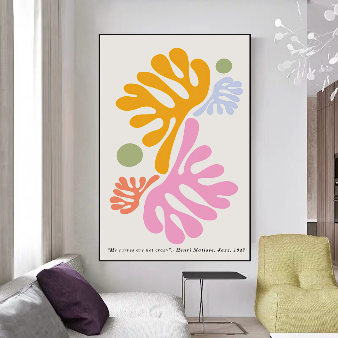 Henri Matisse Boho My Curves are not Crazy Canvas Wall Art-GraffitiWallArt