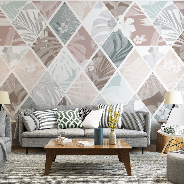 Hexagonal Geometric Pattern Wallpaper Murals-GraffitiWallArt