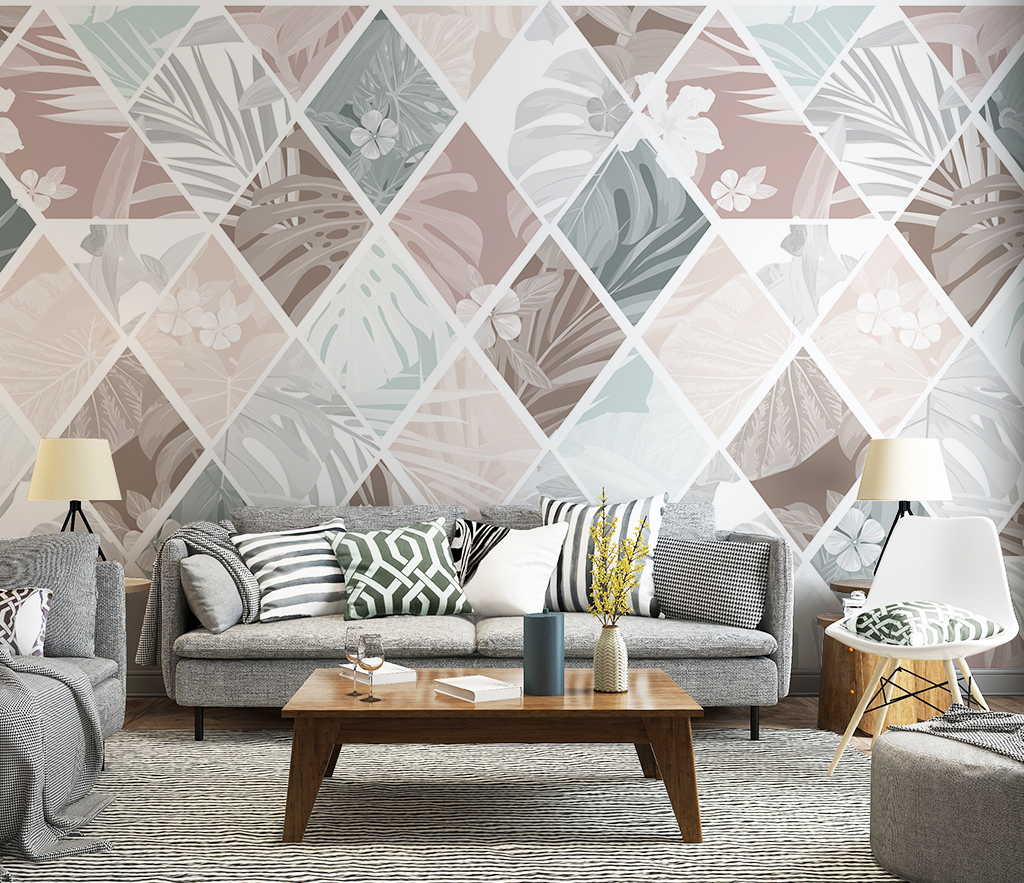 Hexagonal Geometric Pattern Wallpaper Murals-GraffitiWallArt