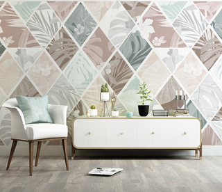 Hexagonal Geometric Pattern Wallpaper Murals-GraffitiWallArt