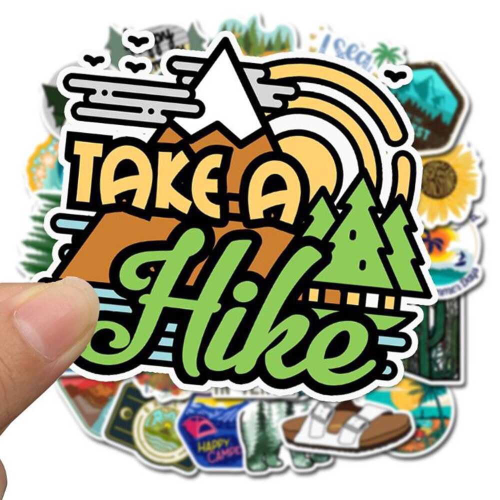 Hiking Camping Stickers Pack: Explore the Outdoors-GraffitiWallArt