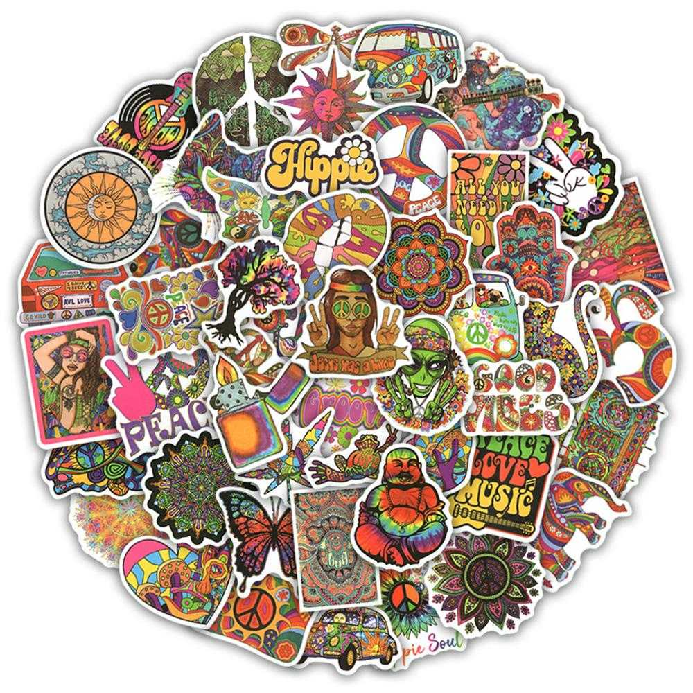 Hippie Stickers Pack: Express your free-spirited style-GraffitiWallArt