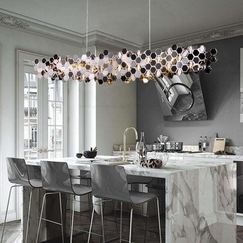 Honeycomb Chandelier - Elegant Lighting Fixture-GraffitiWallArt