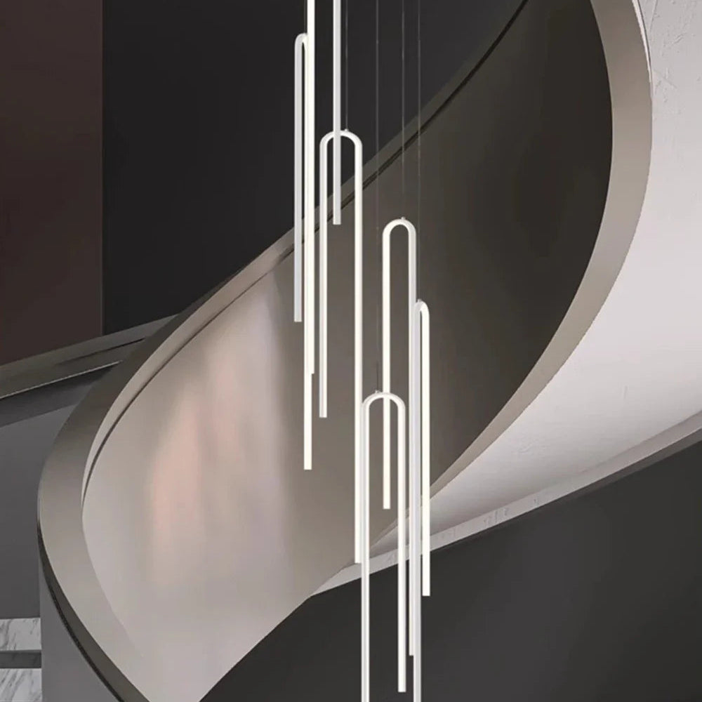 Hooked Bars Linear Staircase Chandelier Lighting-GraffitiWallArt