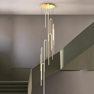 Hooked Bars Linear Staircase Chandelier Lighting-GraffitiWallArt