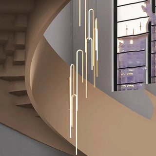 Hooked Bars Linear Staircase Chandelier Lighting-GraffitiWallArt