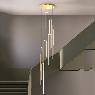 Hooked Bars Linear Staircase Chandelier Lighting-GraffitiWallArt