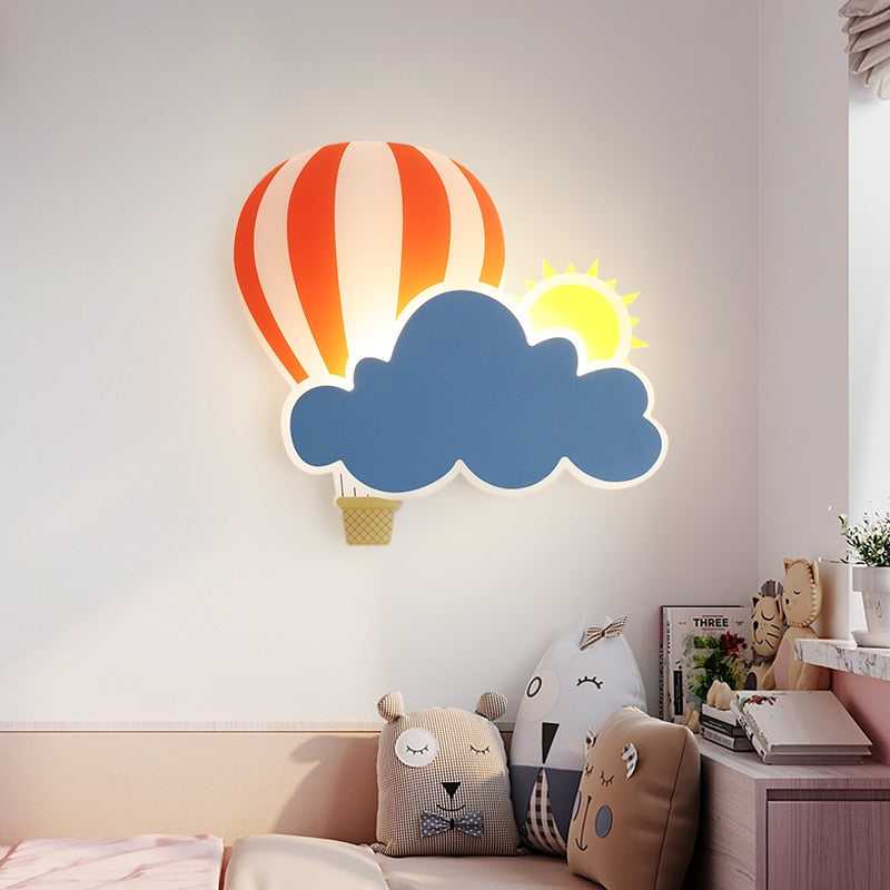 Hot Air Balloon Cloud Wall Light | Kids Room Hot Air Balloon Cloud Wall Light-GraffitiWallArt