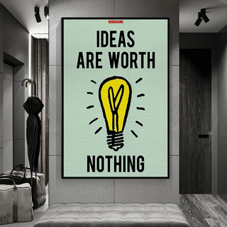 Ideas are Worth Nothing - Monopoly Canvas Wall Art-GraffitiWallArt