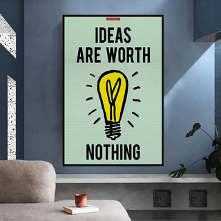 Ideas are Worth Nothing - Monopoly Canvas Wall Art-GraffitiWallArt