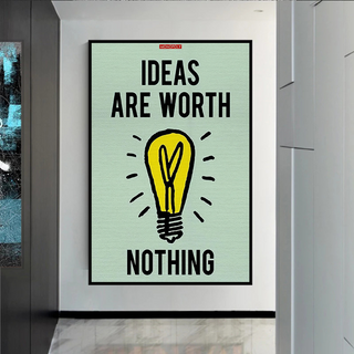 Ideas are Worth Nothing - Monopoly Canvas Wall Art-GraffitiWallArt