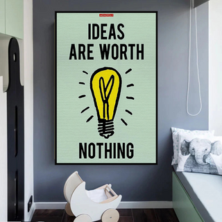 Ideas are Worth Nothing - Monopoly Canvas Wall Art-GraffitiWallArt