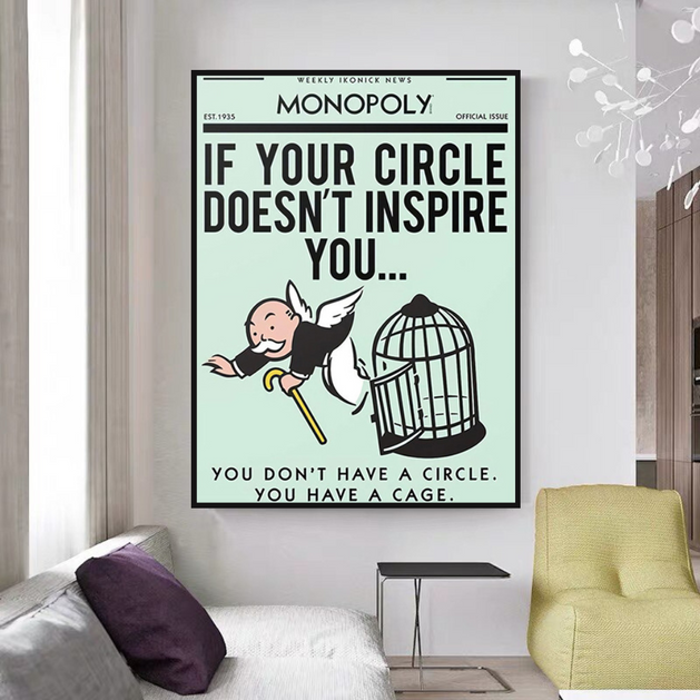 If Your Circle Doesn’t Inspire You: Monopoly Canvas Wall Art-GraffitiWallArt